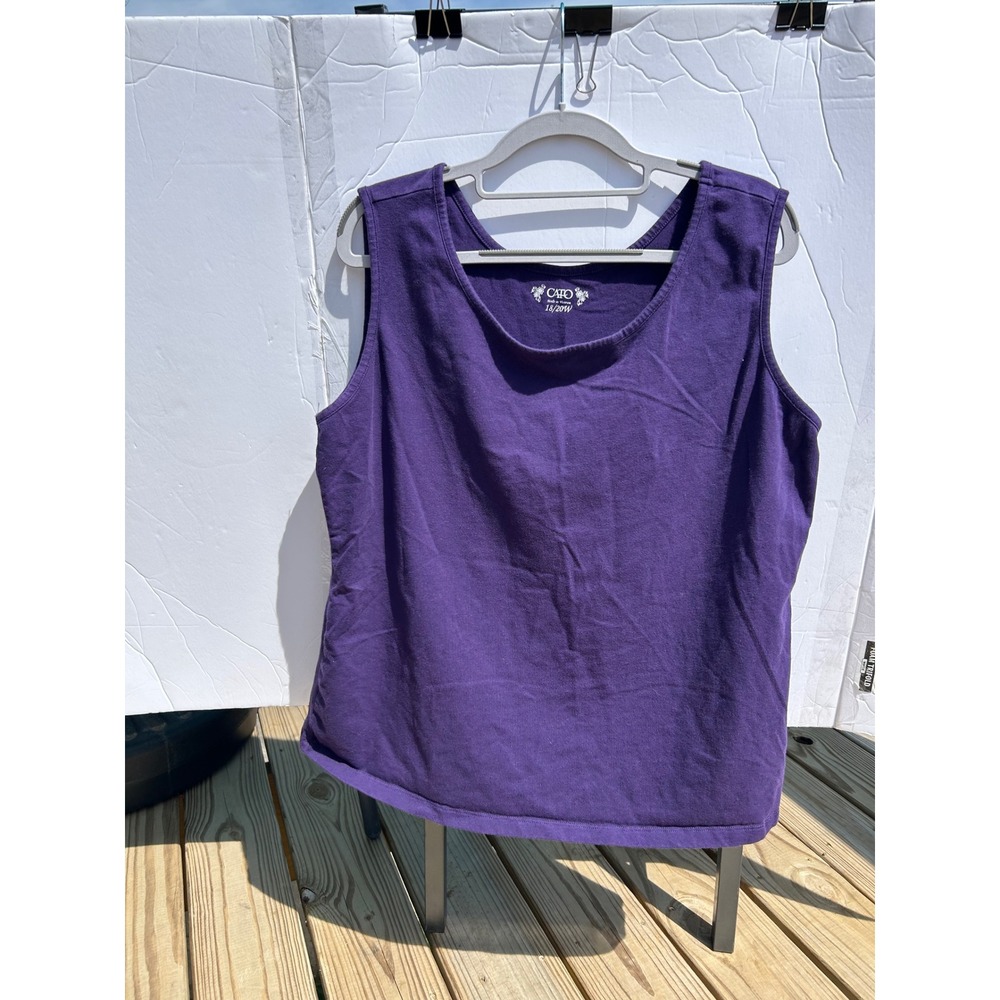 Cato Purple Tank Top‎ Size 18/20W Plus Size Scoop Neck Sleeveless Basic Cami
